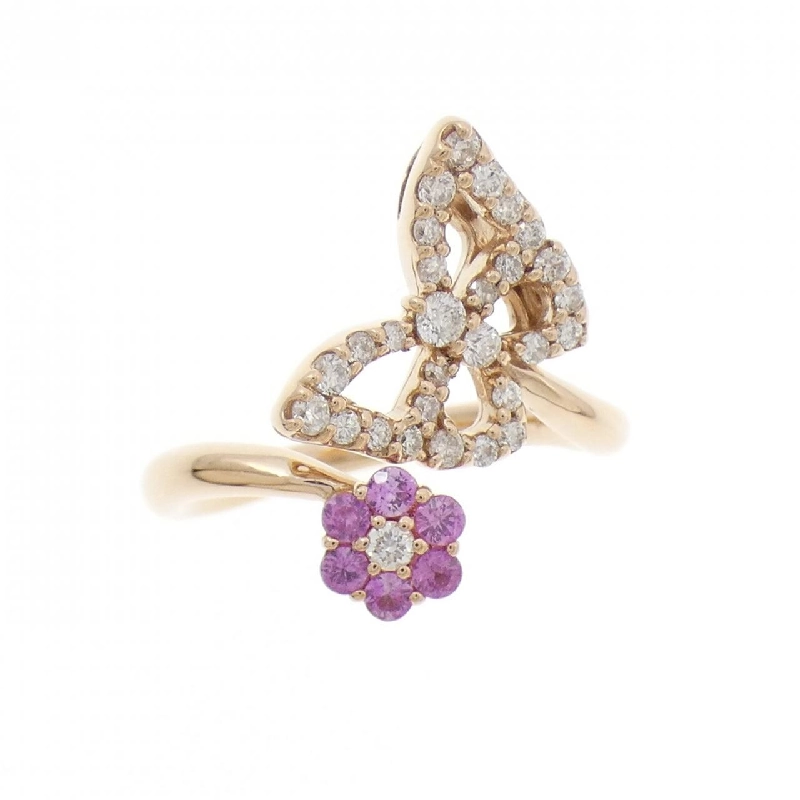 Nhẫn Sapphire K18PG Hoa × Bướm 0.18CT - Hàng hiệu Chính hãng 849888