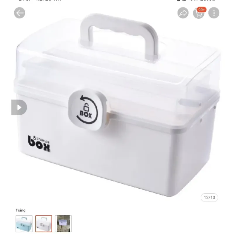 Hộp đựng 3 tầng - trắng (mới) 786210