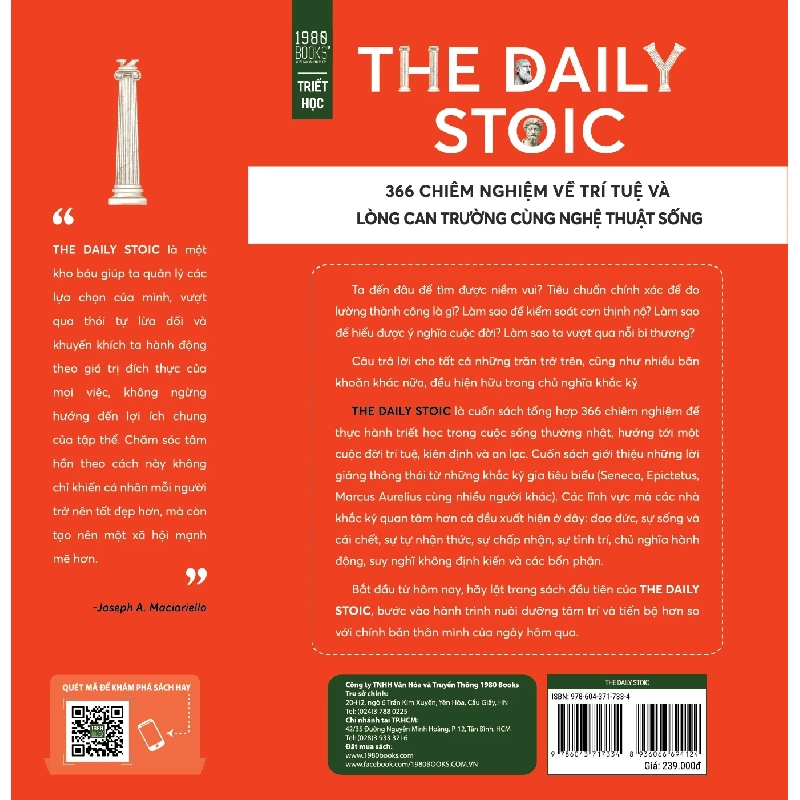 The Daily Stoic - 366 Chiêm Nghiệm Về Trí Tuệ Và Lòng Can Trường Cùng Nghệ Thuật Sống - Ryan Holiday, Stephen Hanselman 281503