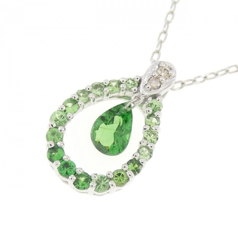 K18WG Ngọc lục bảo xanh Dây chuyền - Hàng hiệu Authentic 861619