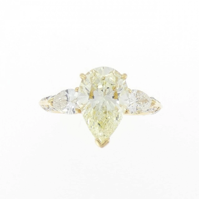 Nhẫn kim cương K18YG 2.046CT VLY SI1 hình giọt nước - Hàng hiệu Authentic 874208