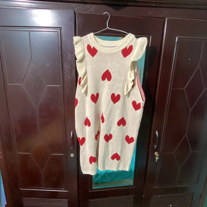 Đầm len dáng suông, trên gối, 90%, freesize 455703