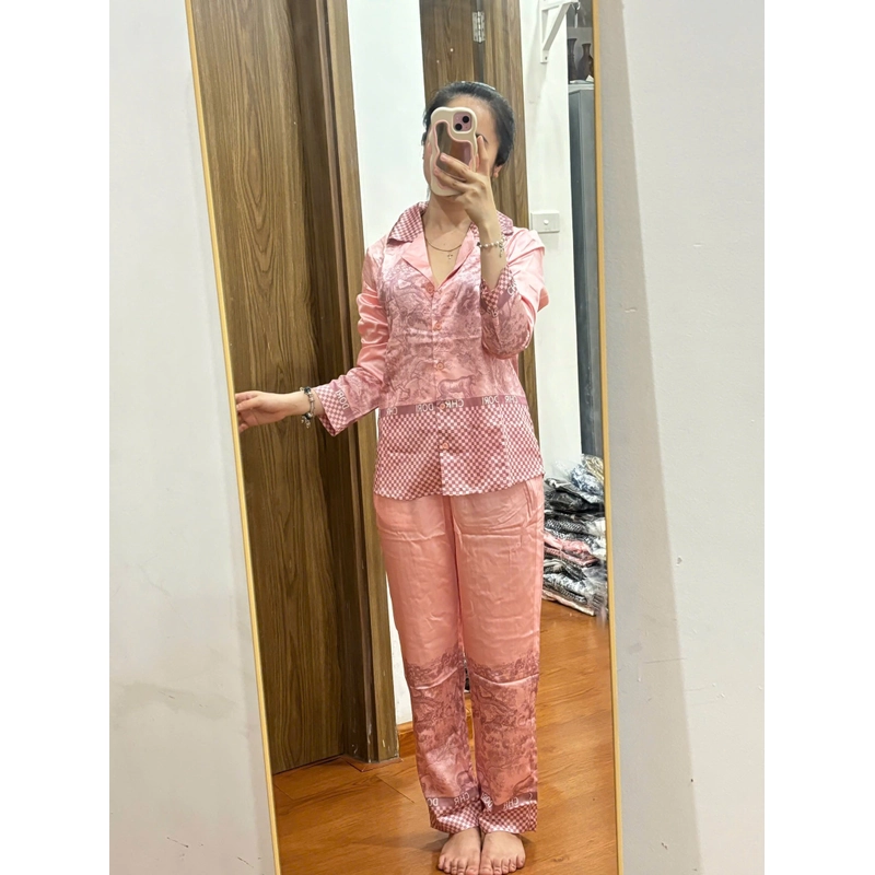 Pijama lụa dài tay 454865