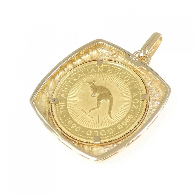 K18YG(枠) Dây chuyền đồng xu kim cương 0.09CT - Hàng hiệu Authentic 866222