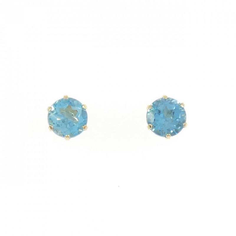 K18YG Blue Topaz Earrings - Hàng hiệu Authentic 874124