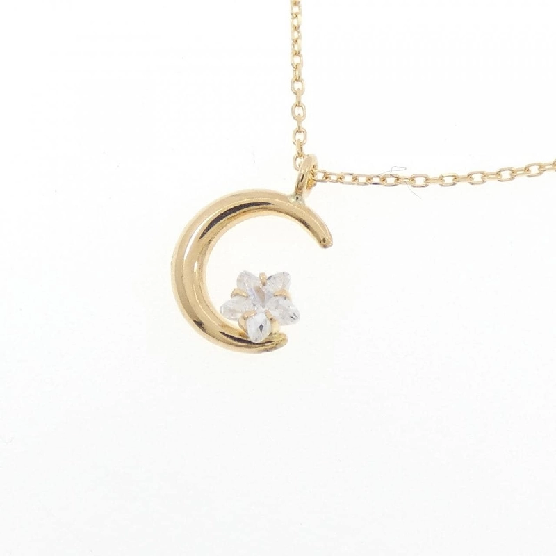 K18YG Mặt trăng Cubic Necklace - Hàng hiệu Chính hãng 860330