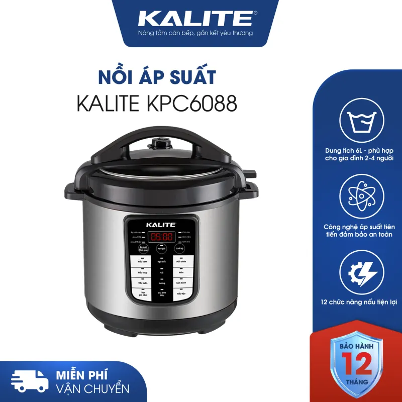 Kalite KPC6088 – Nồi áp suất thông minh, an toàn, bền bỉ, dễ sử dụng 588913