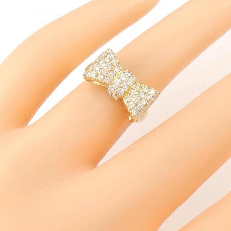 Nhẫn kim cương K18YG hình ruy băng 0.60CT 672759