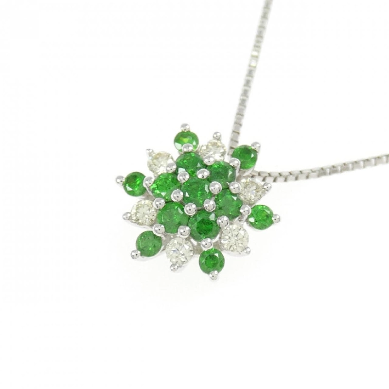 K18WG Đá Garnet Demantoid Dây Chuyền 0.46CT - Hàng hiệu Chính hãng 861001