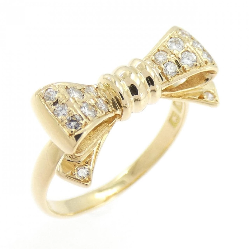 Nhẫn kim cương K18YG hình ruy băng 0.18CT - Hàng hiệu chính hãng 854606