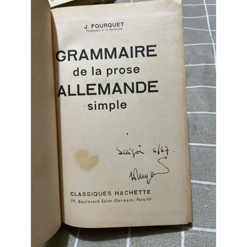SÁCH TIẾNG PHÁP J.FOURQUET - GRAMMAIRE - de la prose - ALLEMANDE 556907