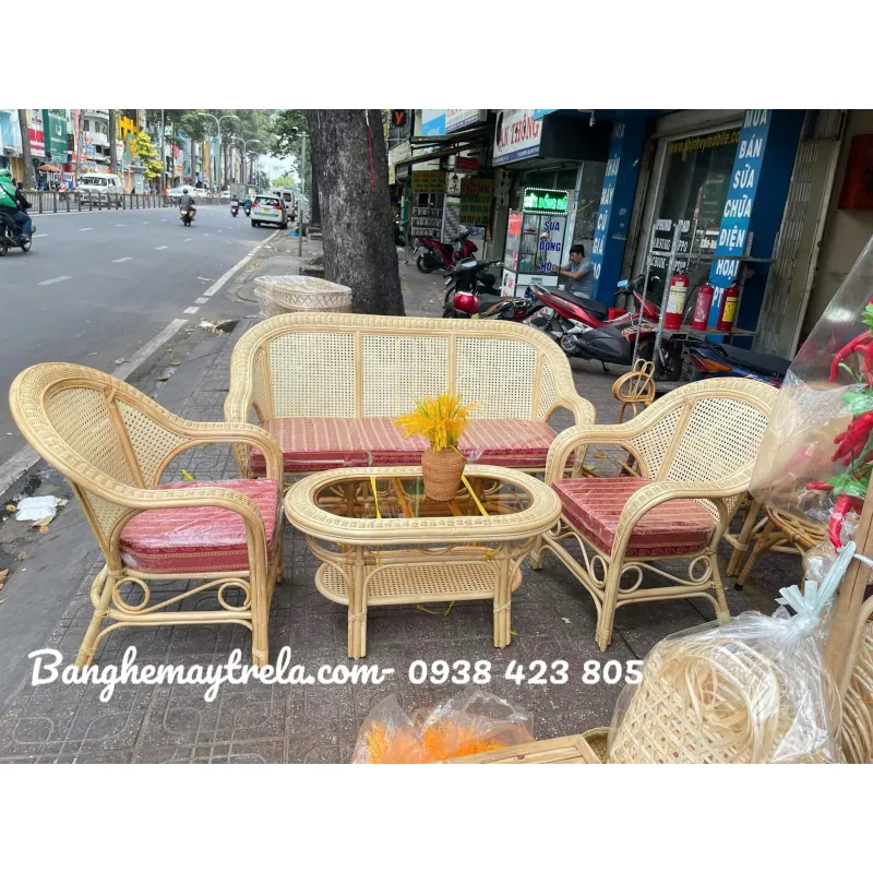 Sofa mây tự nhiên lưới mắt cáo giá rẻ 753482