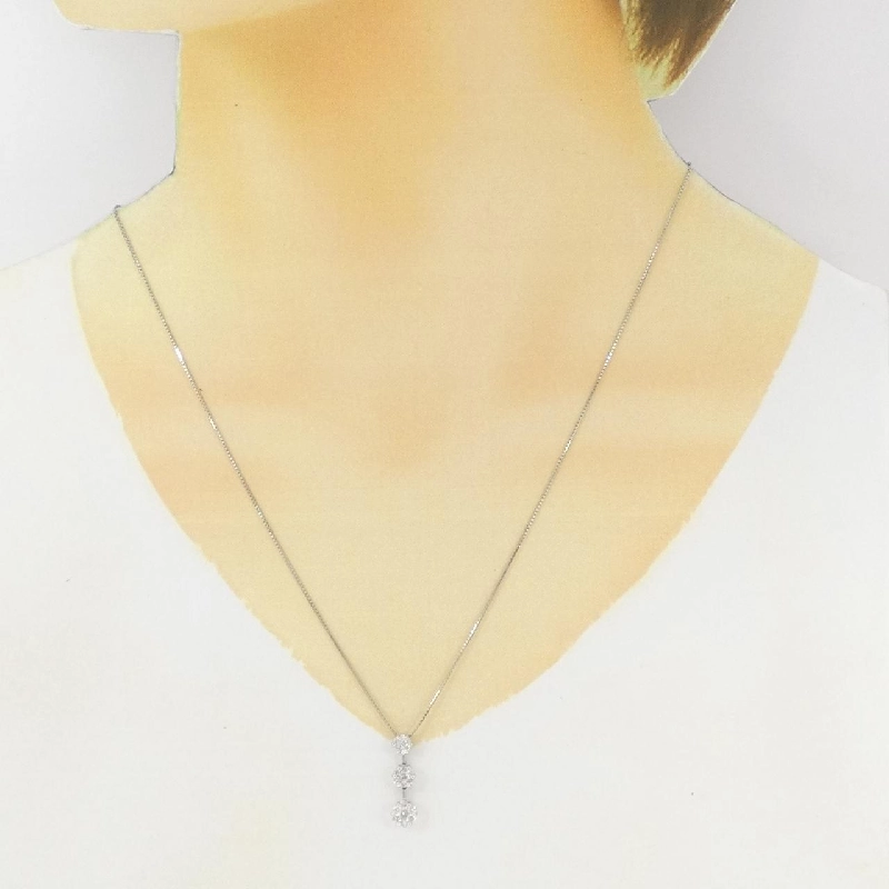 Dây chuyền kim cương hoa PT900/PT850 0.50CT - Hàng hiệu Chính hãng 865401