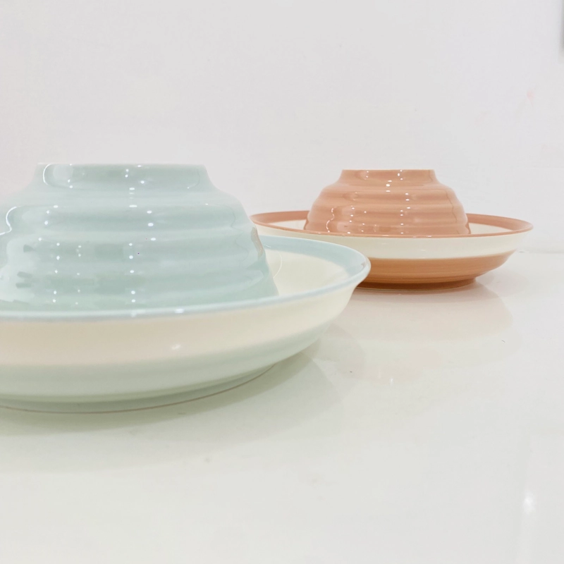 DAISO - 2 Bộ Chén Đĩa Pastel 469951