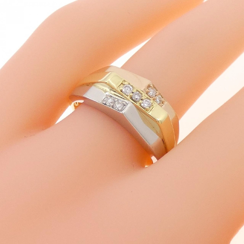 Nhẫn kim cương K18YG/PT900/K18PG 0.14CT 669026