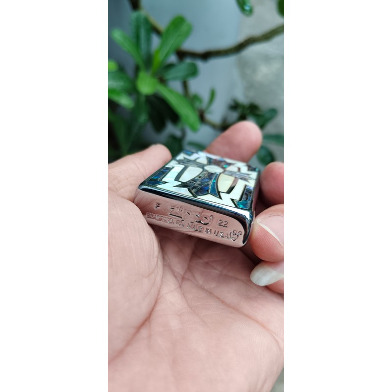 ZIPPO AMOR KHẢM TRAI 2 MẶT. 185449