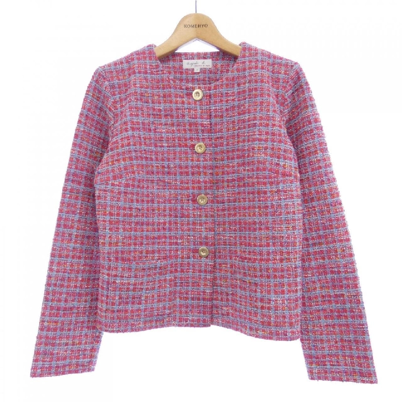 【Mã giảm giá】Áo khoác không cổ Agnes.b 640261