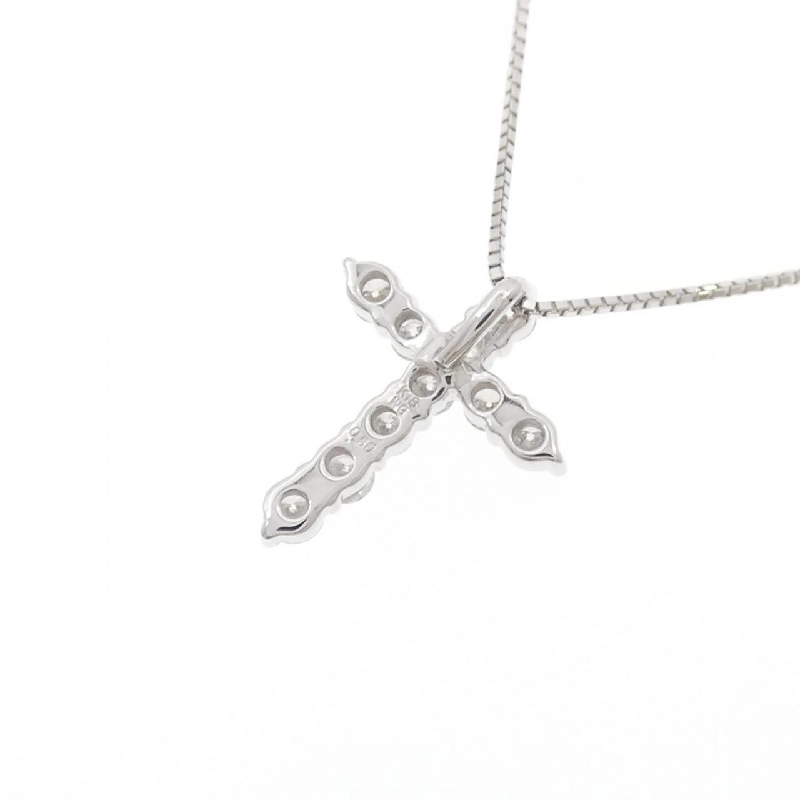 K18WG Dây chuyền kim cương chéo 0.50CT - Hàng hiệu Authentic 864655