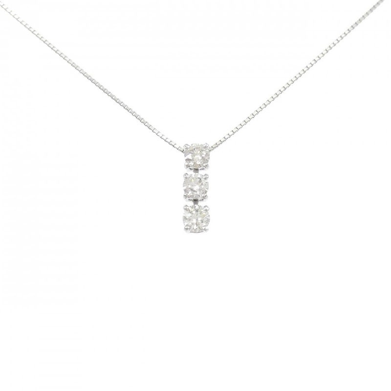 Dây chuyền kim cương ba viên PT900/PT850 0.53CT - Hàng hiệu Authentic 858509