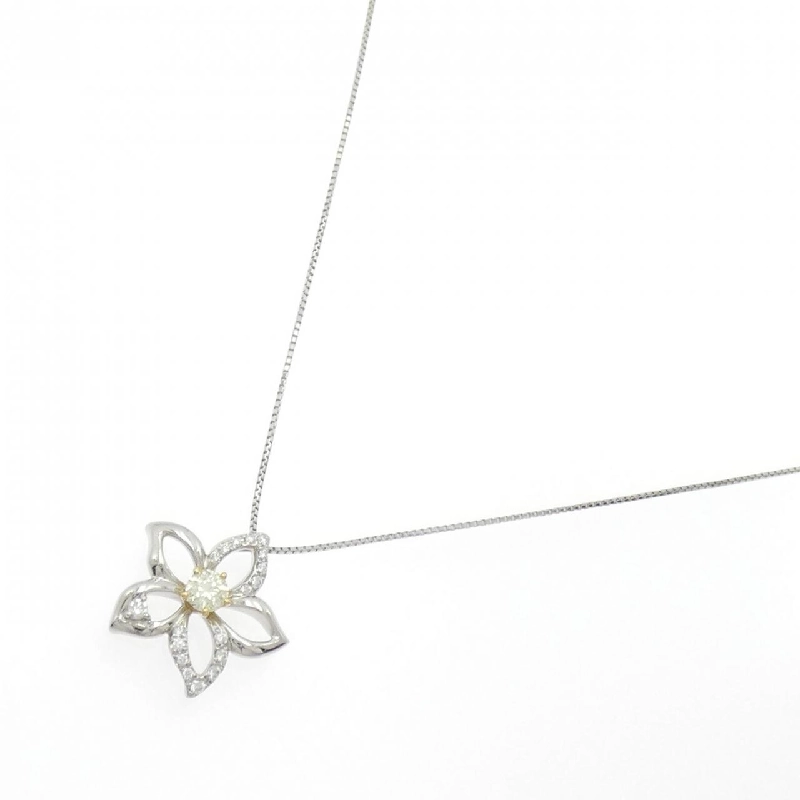 PT900/K18YG/PT850 Dây chuyền kim cương hoa 0.324CT - Hàng hiệu Authentic 857642