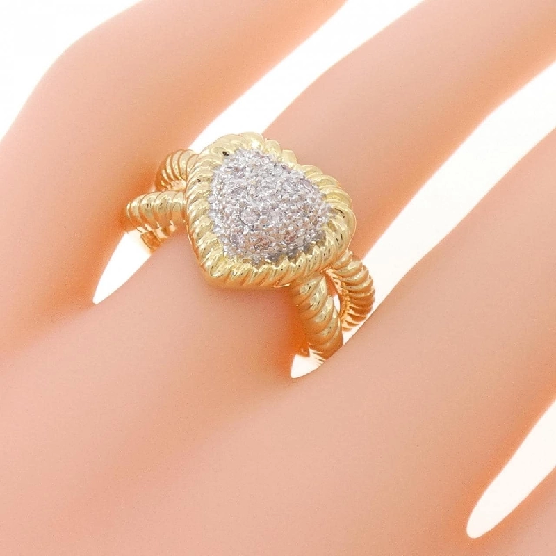 Nhẫn kim cương pavé hình trái tim 750YG/750WG 0.27CT - Hàng hiệu Authentic 846109