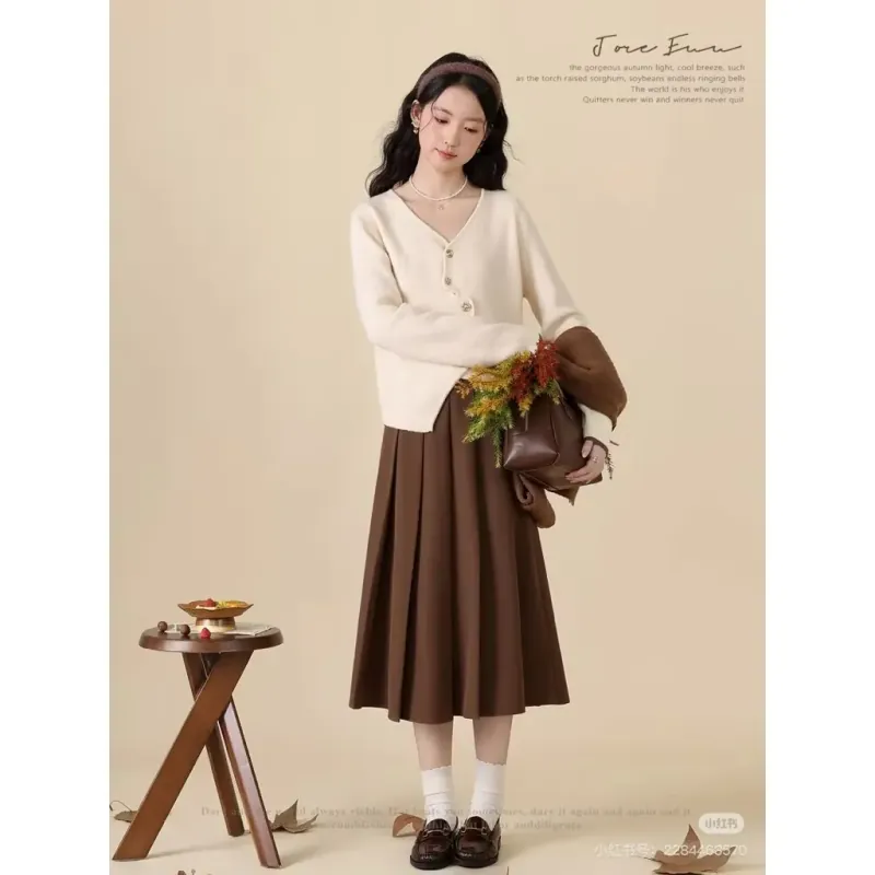 Áo len màu kem cúc lệch dáng tiểu thư 778754