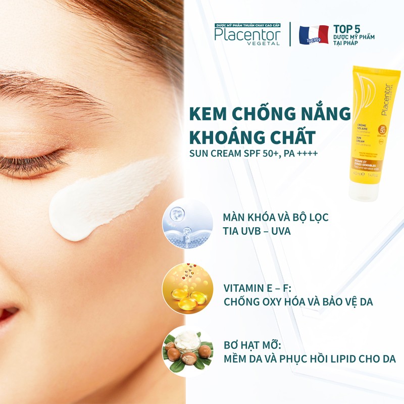 Kem chống nắng, không màu Placentor Vegetal Sun Cream Spf50 Pa++++ 40ml - Ry Store 186674