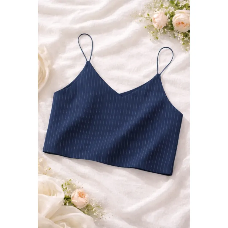 Áo 2 dây croptop sọc xanh 971532