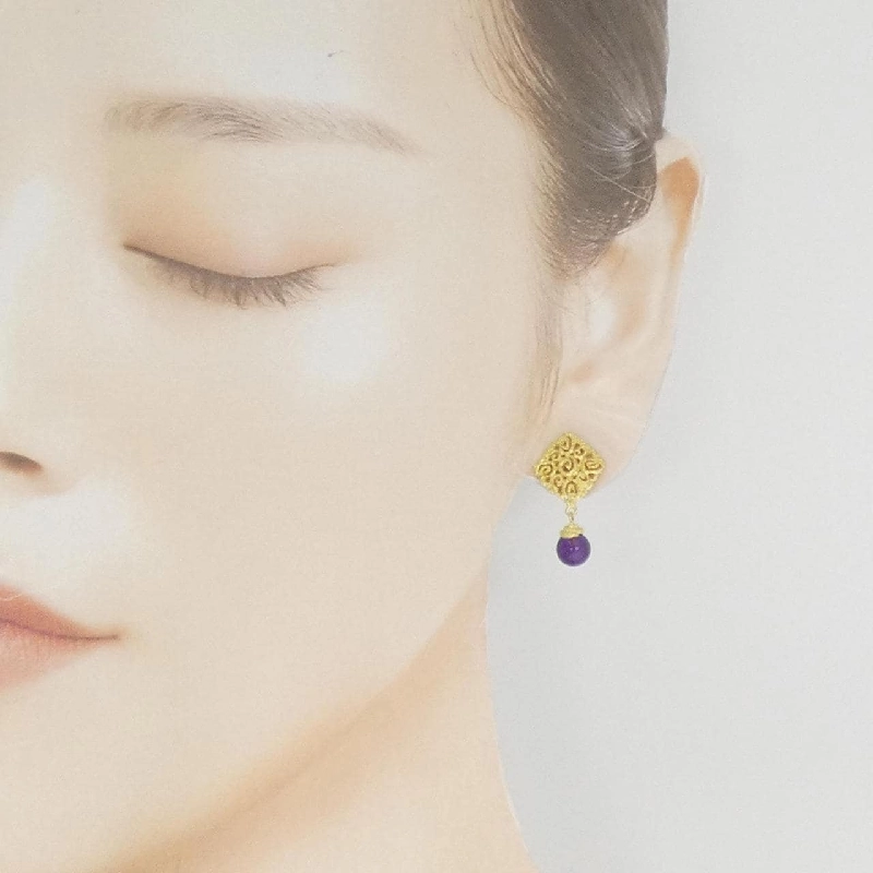 Bông tai Amethyst 750YG - Hàng hiệu Chính hãng 871100