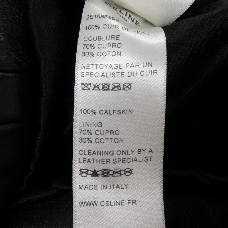 Áo khoác da biker cổ điển CELINE 2E158599E - Hàng hiệu Authentic 891130