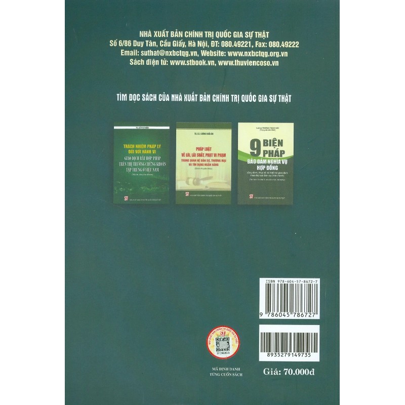 Pháp Luật Về Hoạt Động Đầu Tư Vốn Của Ngân Hàng Thương Mại - Những Vấn Đề Lý Luận Và Thực Tiễn - TS. Lê Thị Thảo 189725