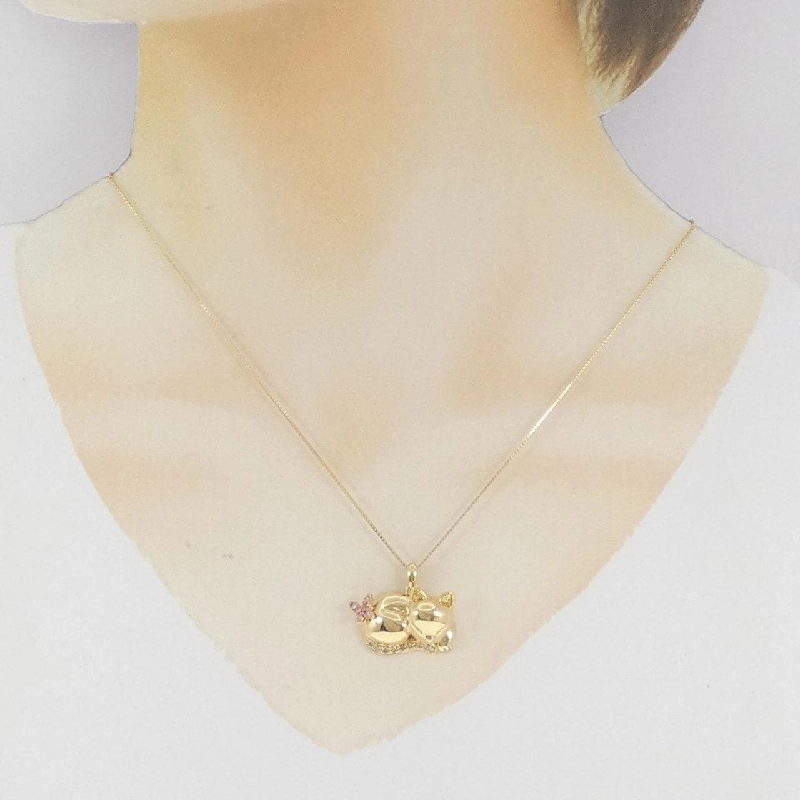 K18YG Mèo Sapphire Dây Chuyền 0.11CT - Hàng hiệu Chính hãng 860365