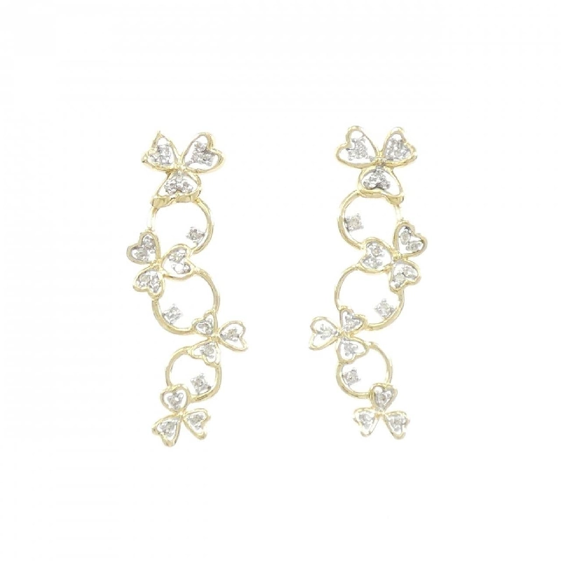 Bông tai kim cương K18YG/K18WG hình cỏ ba lá 0.250CT - Hàng hiệu chính hãng 867681