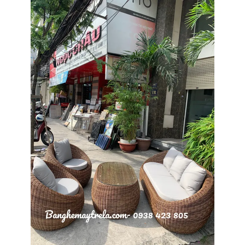 Sofa sò mây nhựa phòng khách 702758