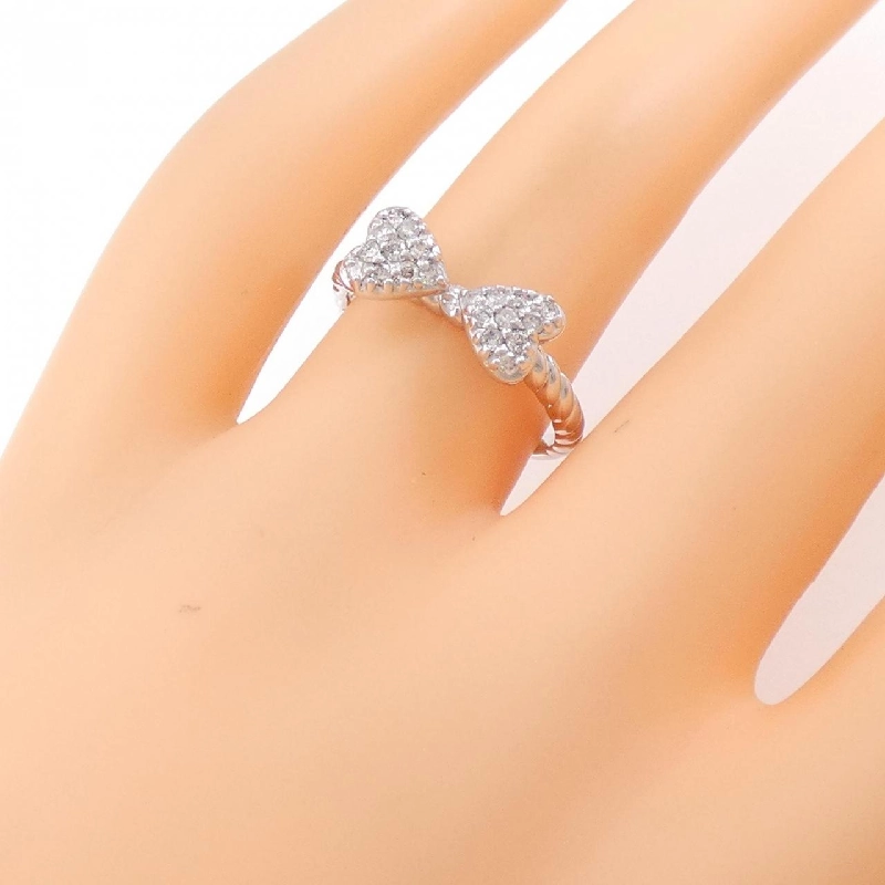 Nhẫn kim cương K18WG hình ruy băng 0.25CT 673236