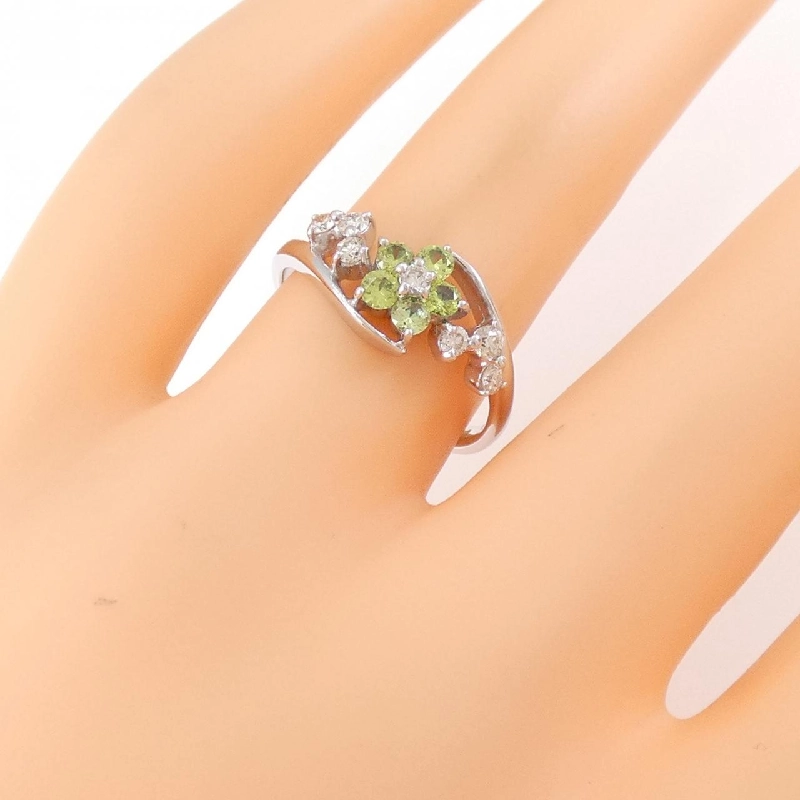 Nhẫn garnet demantoid K18WG hoa 0.32CT 673661