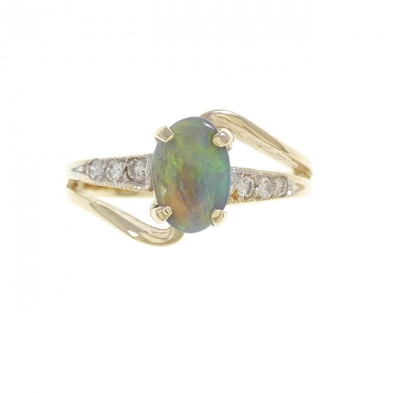 Nhẫn opal đen 14KYG/14KWG - Hàng hiệu Authentic 850988