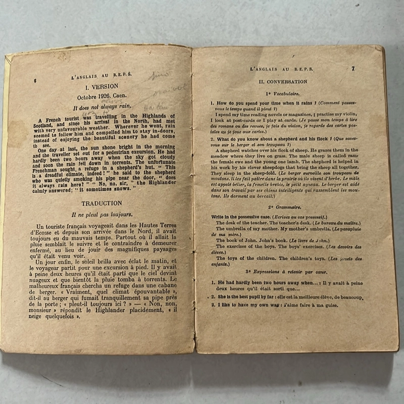 L'ANGLAIS AU B. E. P. S - 1954s 509885