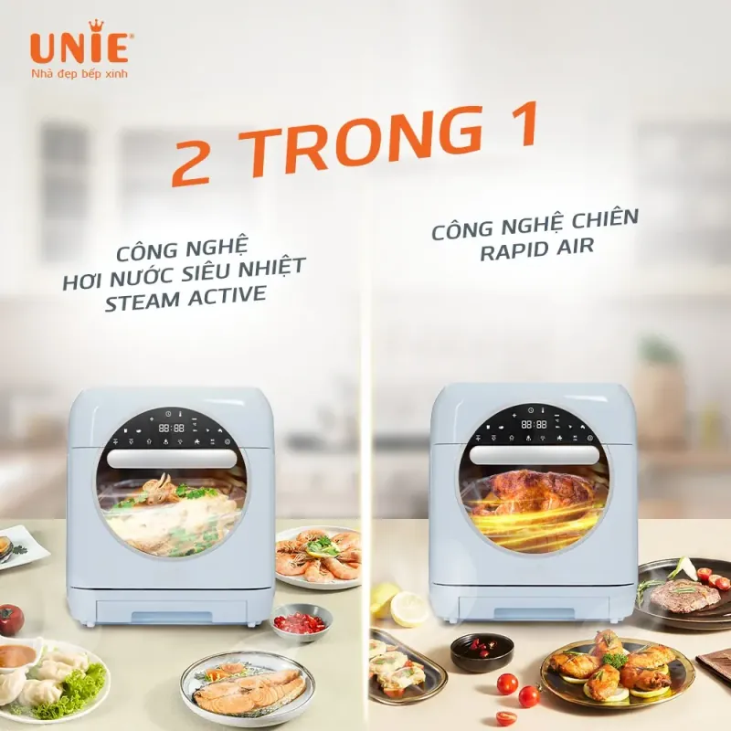 🍗 UNIE STEAM COLOR – Nồi chiên hơi nước 15L, chiên giòn không khô! 733674