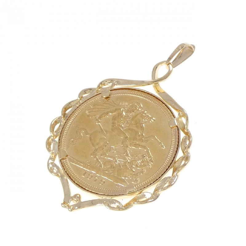 K18YG(枠) Đồng xu Mặt dây chuyền - Hàng hiệu Chính hãng 866688