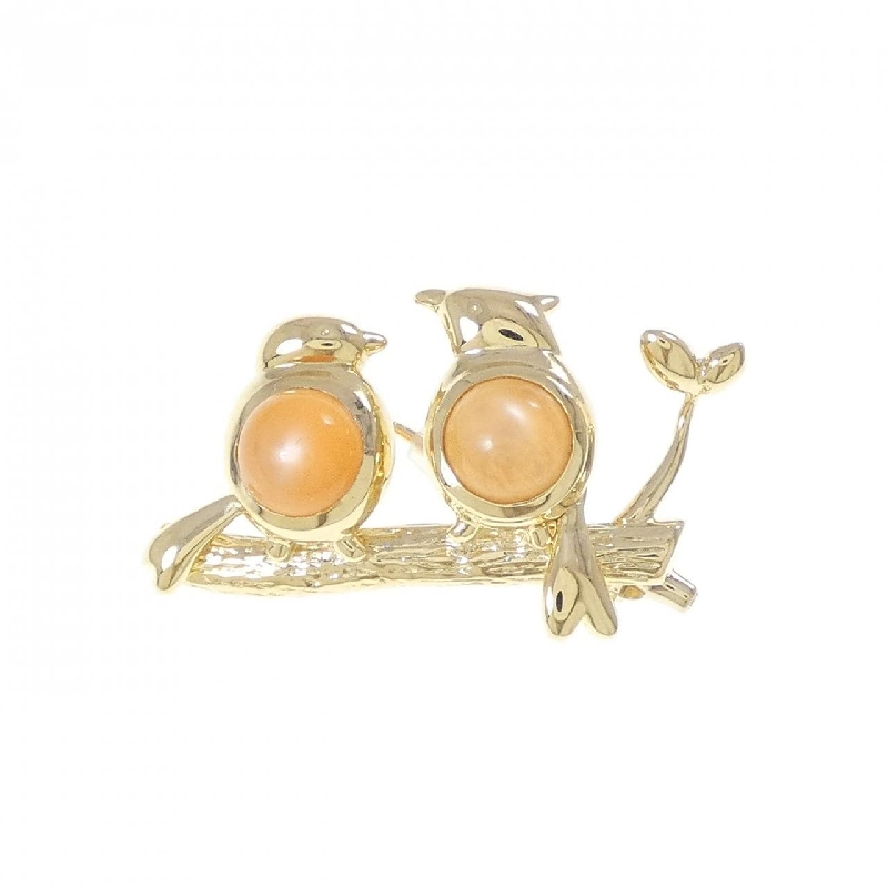 K18YG Chim Mặt Trăng Đá Mặt Trăng Brooch - Hàng hiệu Chính hãng 872167