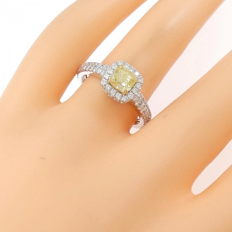 Nhẫn kim cương PT950/K18YG 1.00CT FIY VS2 cắt hình fancy - Hàng hiệu Authentic 871230