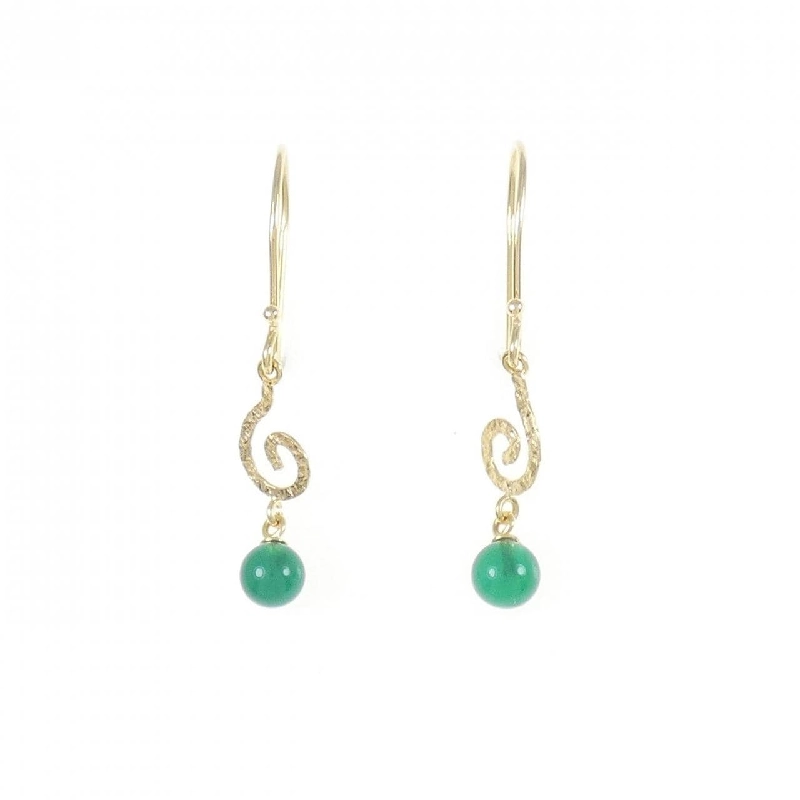 K18YG Đá ngọc bích Bông tai - Hàng hiệu Chính hãng 876655