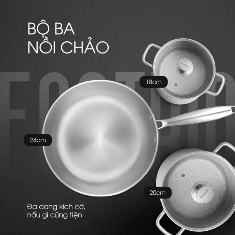 Bộ nồi chảo Kalite Eco Trio 732374