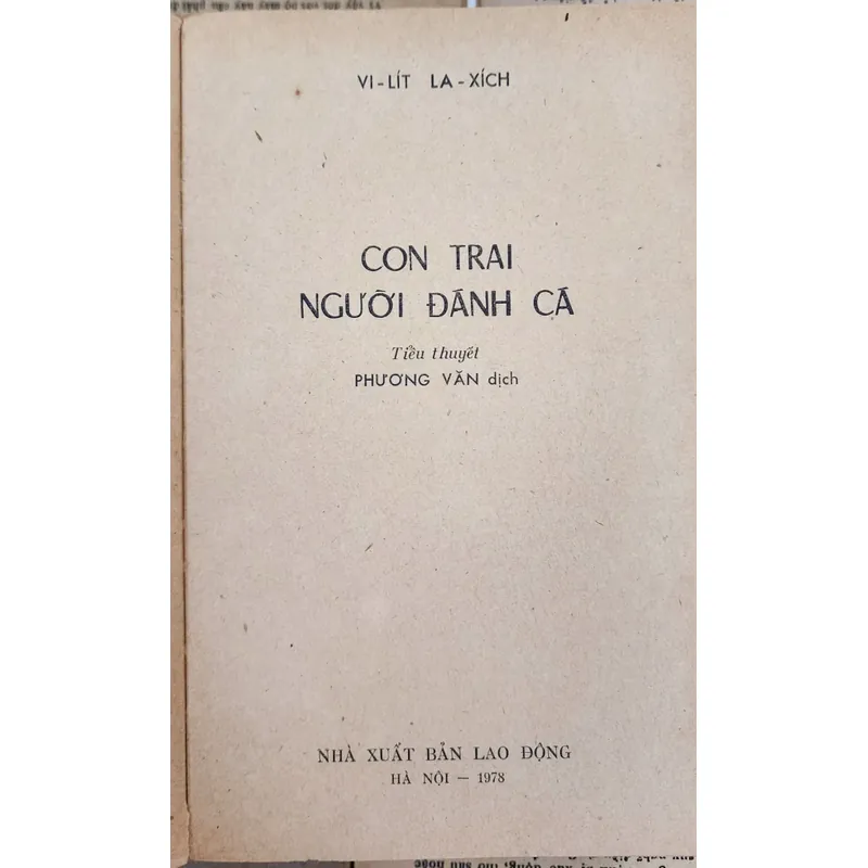 Tiểu thuyết CON TRAI NGƯỜI ĐÁNH CÁ của Vilis Lācis, nhà văn người Latvia 719339