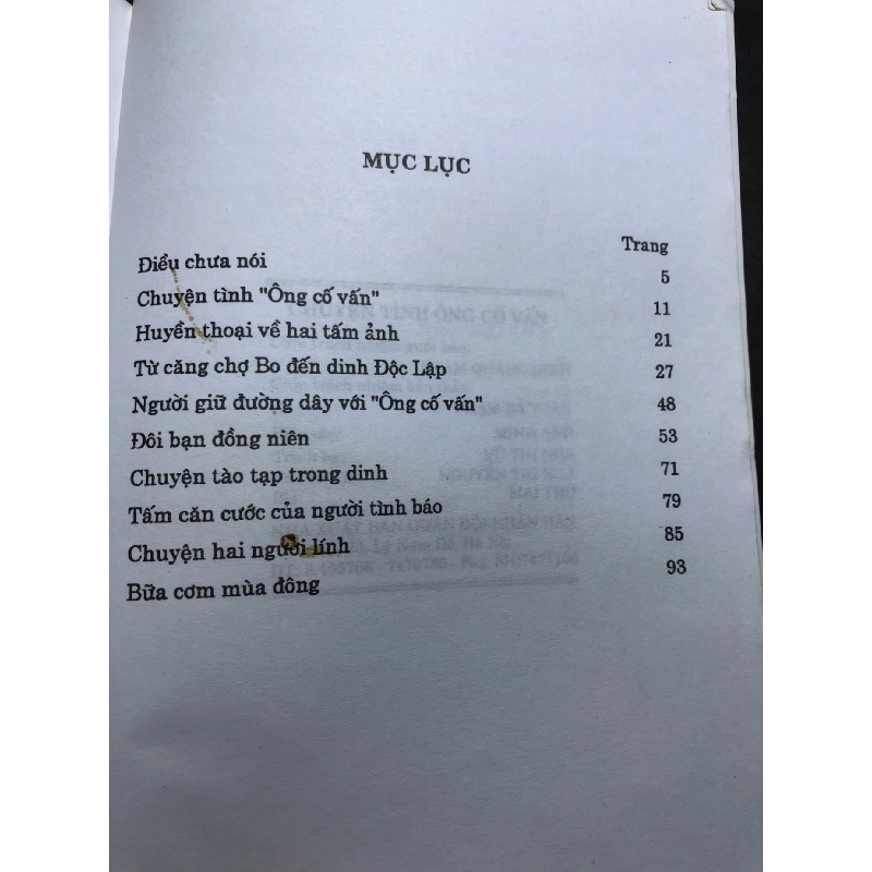 Chuyện tình ông cố vấn 2004 mới 70% ố bẩn nhẹ Võ Bá Cường HPB0906 SÁCH VĂN HỌC 915616