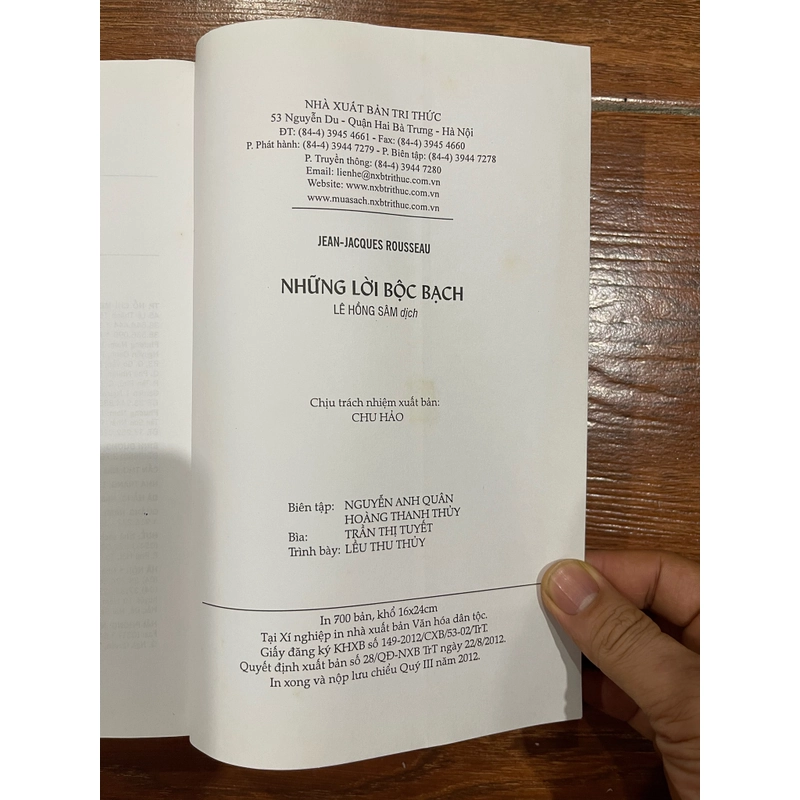 Những Lời Bộc Bạch - Rousseau (Lê Hồng Sâm dịch và giới thiệu)  (9) 466519