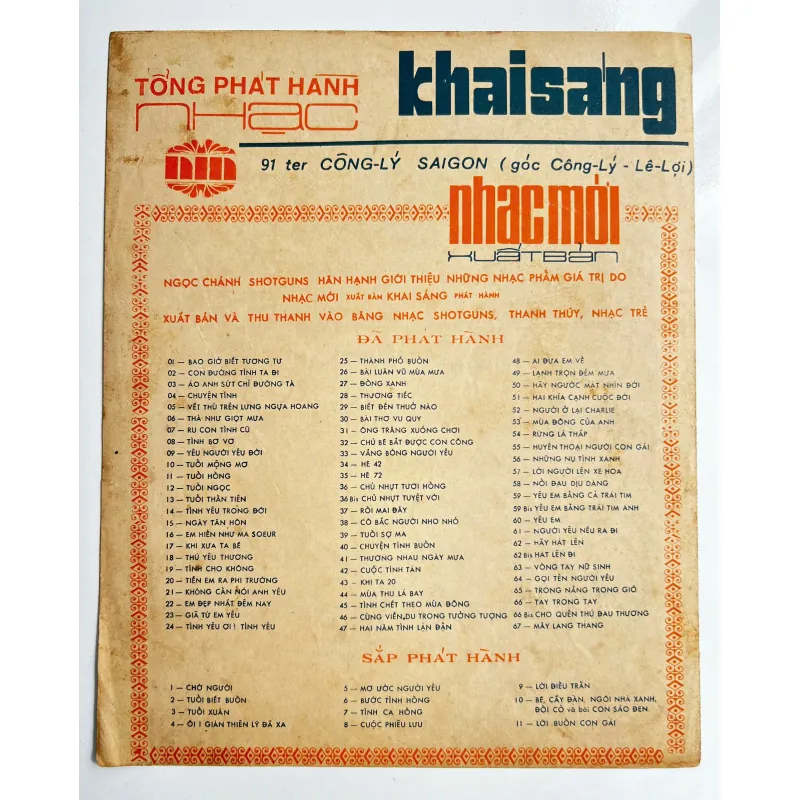 Tờ Nhạc Trẻ Xưa 1973: BIẾT ĐẾN THUỞ NÀO - Tùng Giang & Trường Kỳ (Nhóm Shotguns) 728096