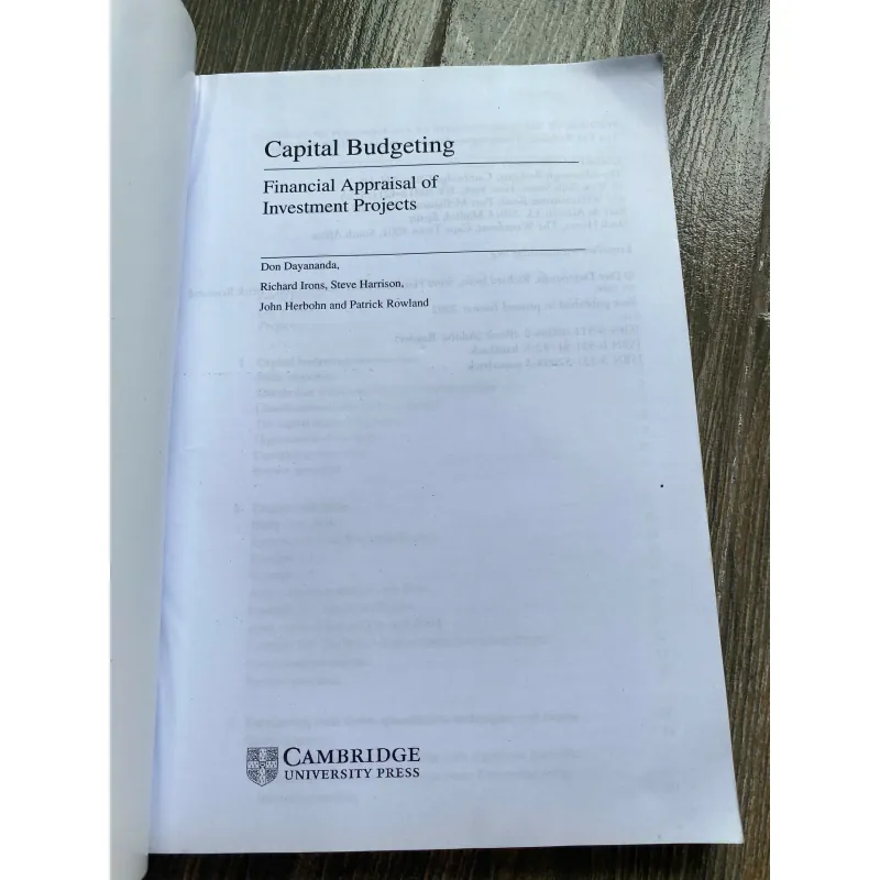 GIÁO TRÌNH CAPITAL BUDGETING ***FINANCIAL APPRAISAL OF INVESTMENT PROJECTS 581978