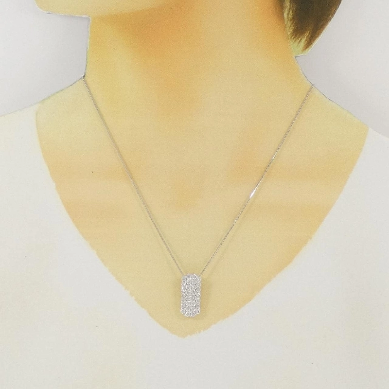 K18WG Pave Diamond Necklace 2.00CT - Hàng hiệu Authentic 858448